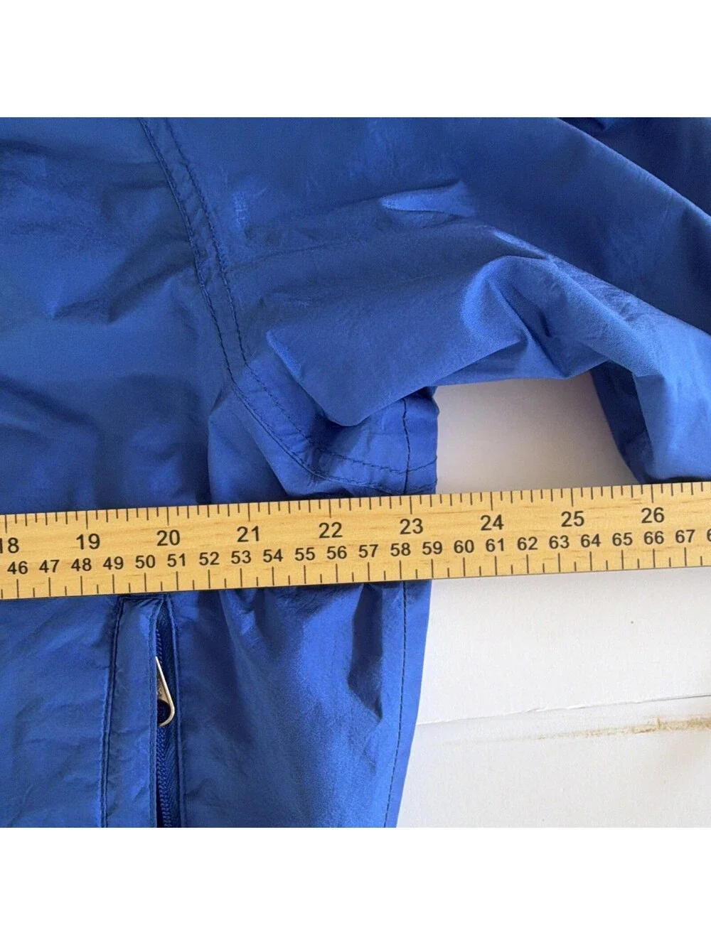 Vintage The North Face Men's Blue Red Solid Full Zip Logo Jacket Pockets Size M